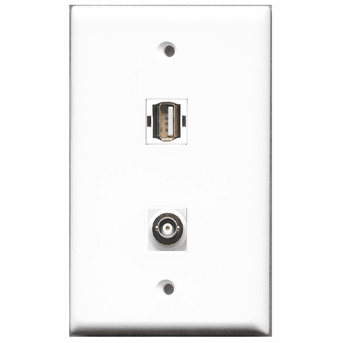 RiteAV - 1 Port USB A-A 1 Port BNC  Wall Plate