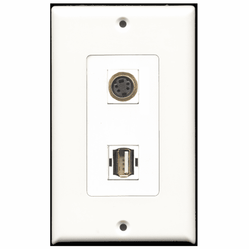 RiteAV - 1 Port USB A-A 1 Port S-Video Decora Type Wall Plate
