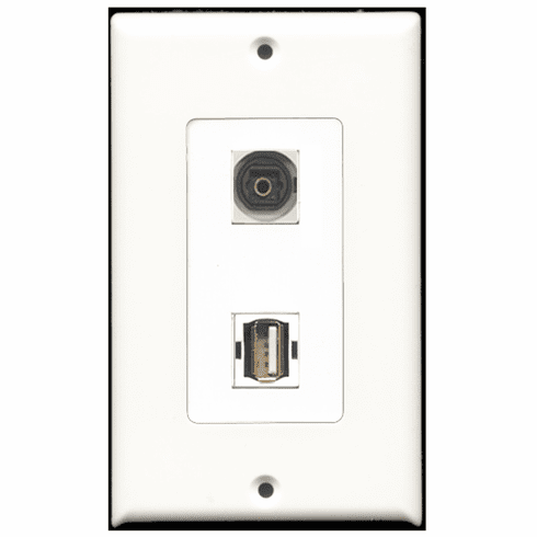 RiteAV - 1 Port USB A-A 1 Port Toslink Decora Type Wall Plate