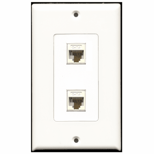 RiteAV - 2 Port Cat6 White  Wall Plate Decora White