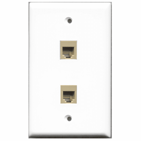 RiteAV - 2 Port Phone RJ11 RJ12 Beige  Wall Plate