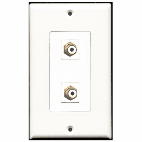 RiteAV - 2 Port RCA White  Wall Plate Decora White