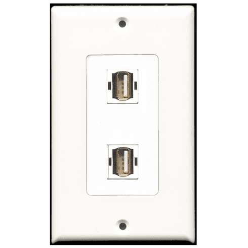 RiteAV - 2 Port USB A-A Decora Type Wall Plate