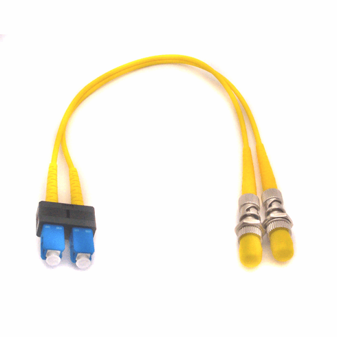 SC Male to ST Female Singlemode Duplex Fiber Optic Adapter Cable 9/125 1ft