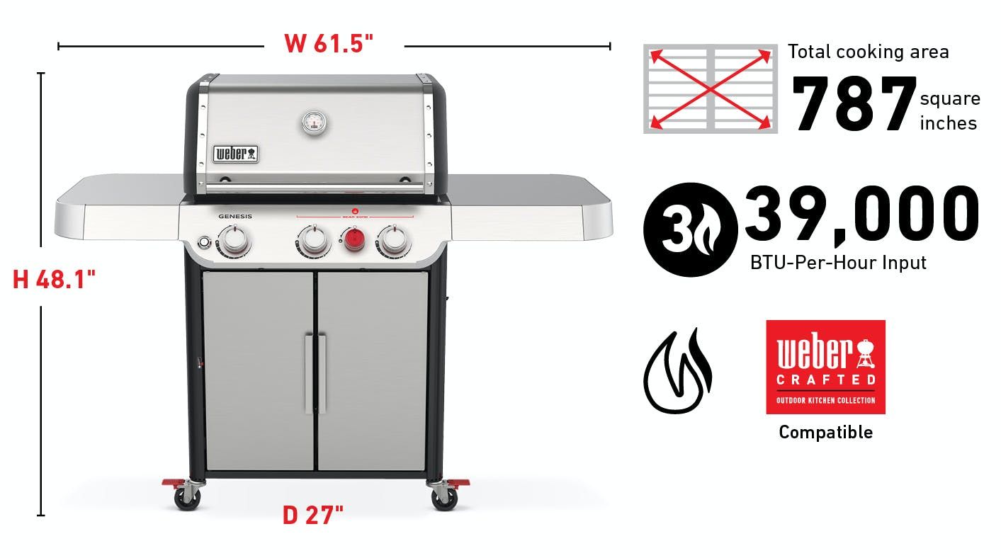 37300001 er GENESIS S325s Gas Grill Natural Gas Stainless Steel