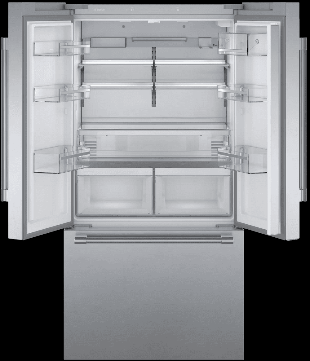B36CT81ENS Bosch 36" 800 Series Bottom Mount French Door Refrigerator