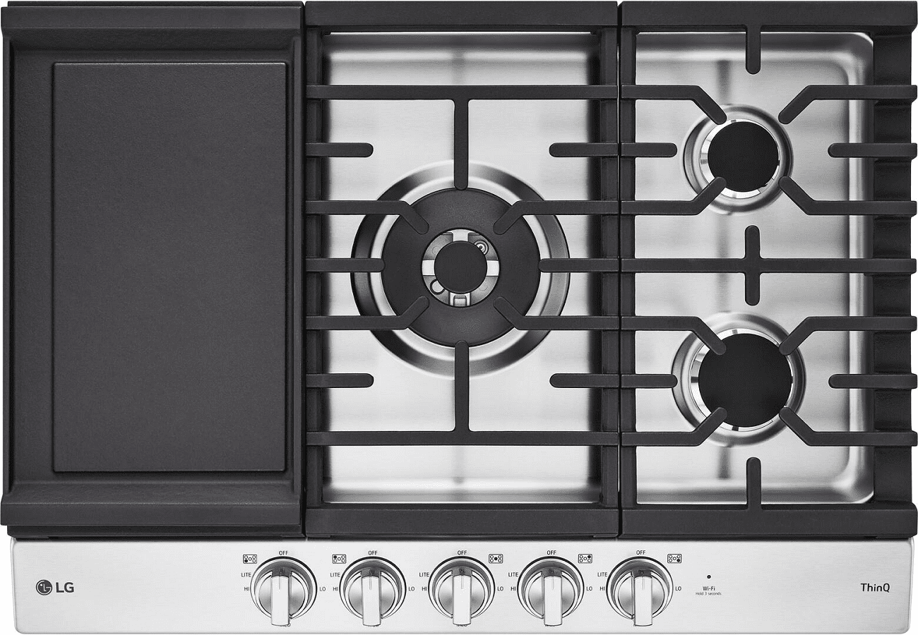 CBGJ3027S LG 30" Smart UltraHeat Gas Cooktop with 5 Cooking Elements
