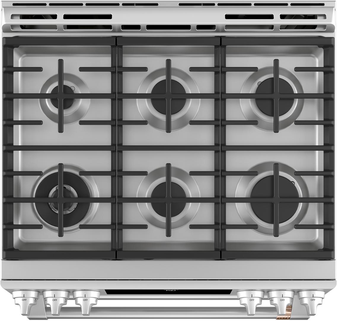 CGS750P2MS1 Cafe 30" SlideIn Front Control Convection Double Oven Gas