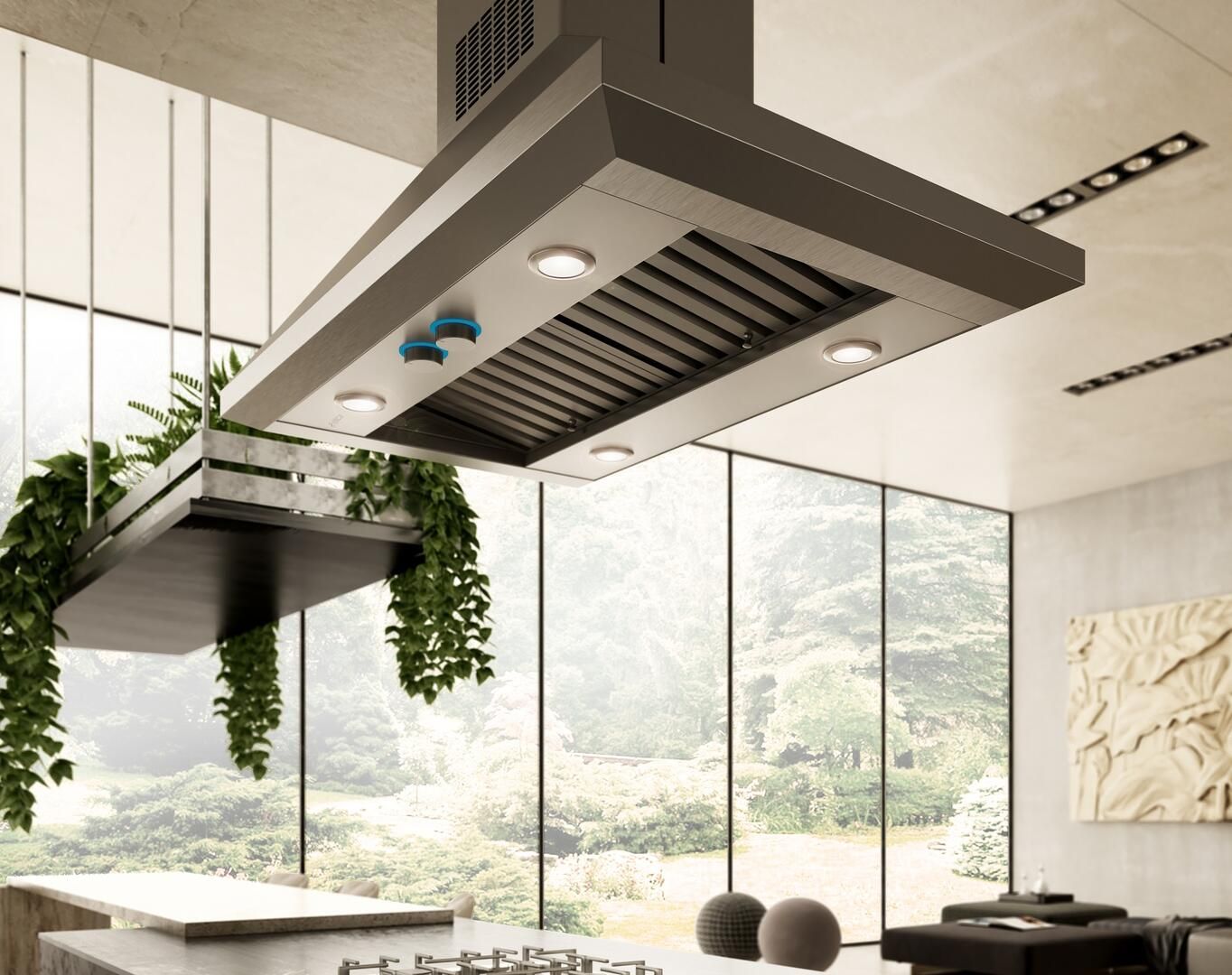 ELI136S2 Elica 36" Pro Series Leone Island Hood 1200 CFM Stainless