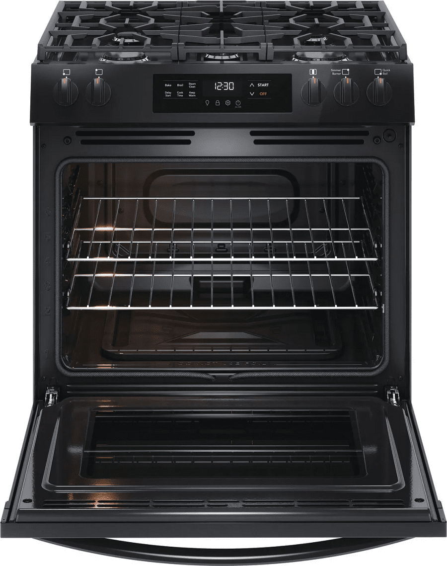 FCFG3062AB Frigidaire 30" Front Control Gas Range with Quick Boil Black