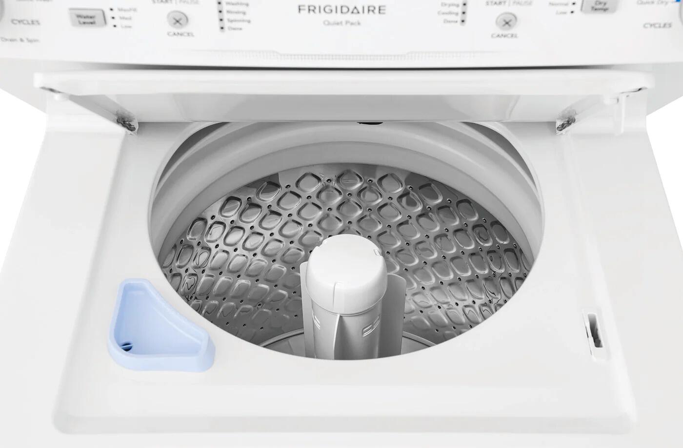 FLCE7523AW Frigidaire 27" Long Vent Stacked Electric Laundry Center 3.9 Cu. Ft. Washer and 5.5