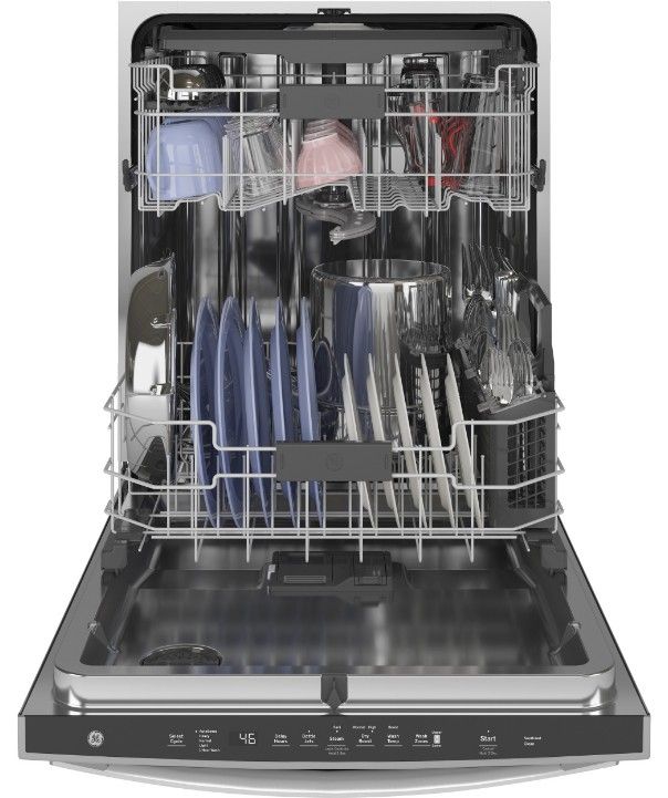 GDT665SSNSS GE 24" Stainless Interior Hidden Control Dishwasher with