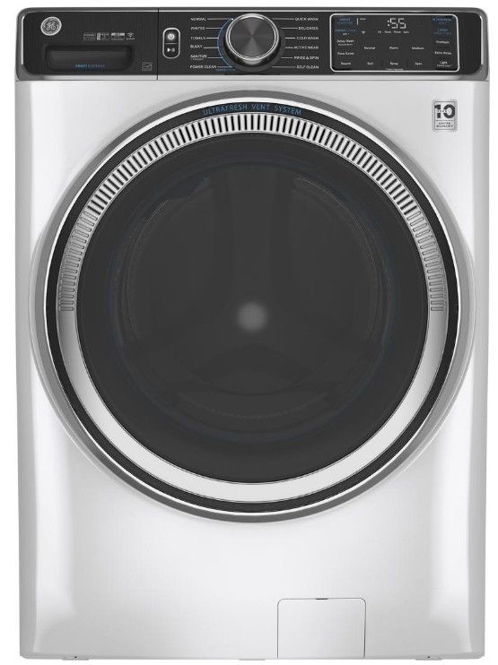 GFW850SSNWW GE 28" Front Load Steam Washer 5.0 Cu. Ft. with SmartDispense WiFi OdorBlock and