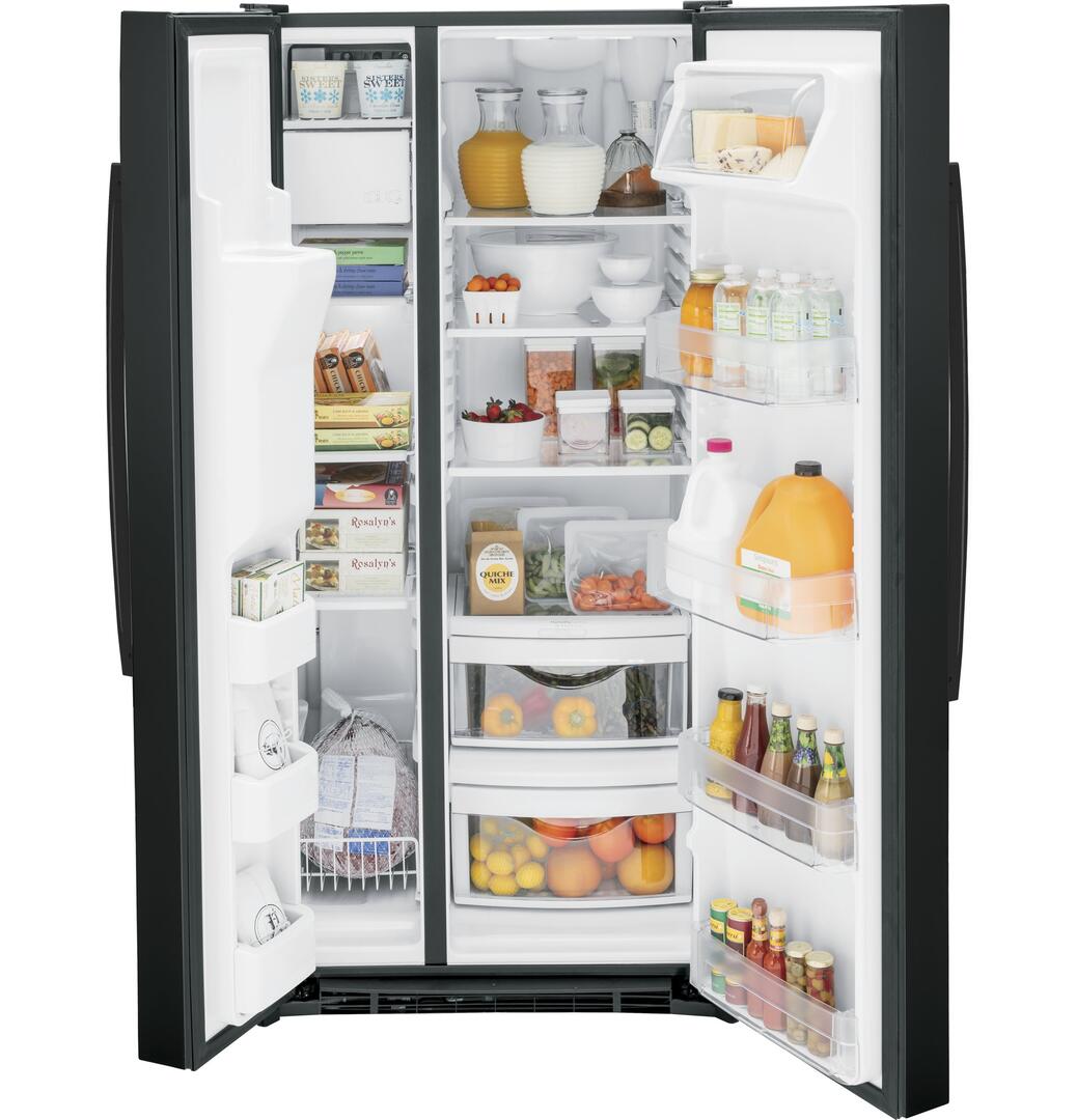 GSS23GGPBB GE 33" 23 Cu Ft. Side by Side Refrigerator Black