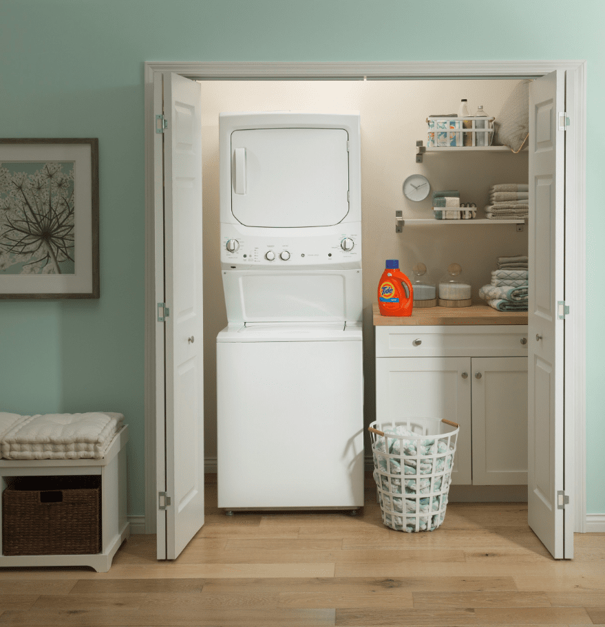 GUD27ESSMWW GE 27" Laundry Center with Washer and 5.9 cu ft. Electric