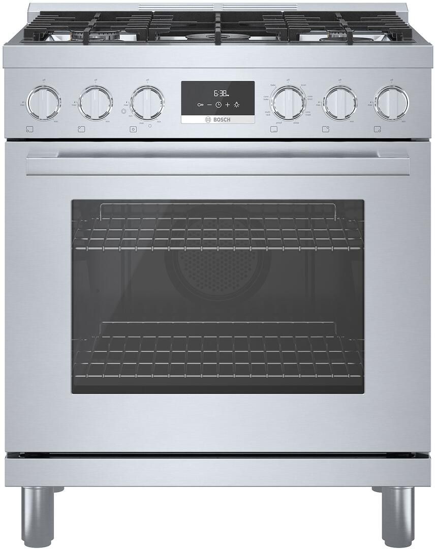 HGS8055UC Bosch 30" 800 Series Industrial Style Free Standing Gas Range