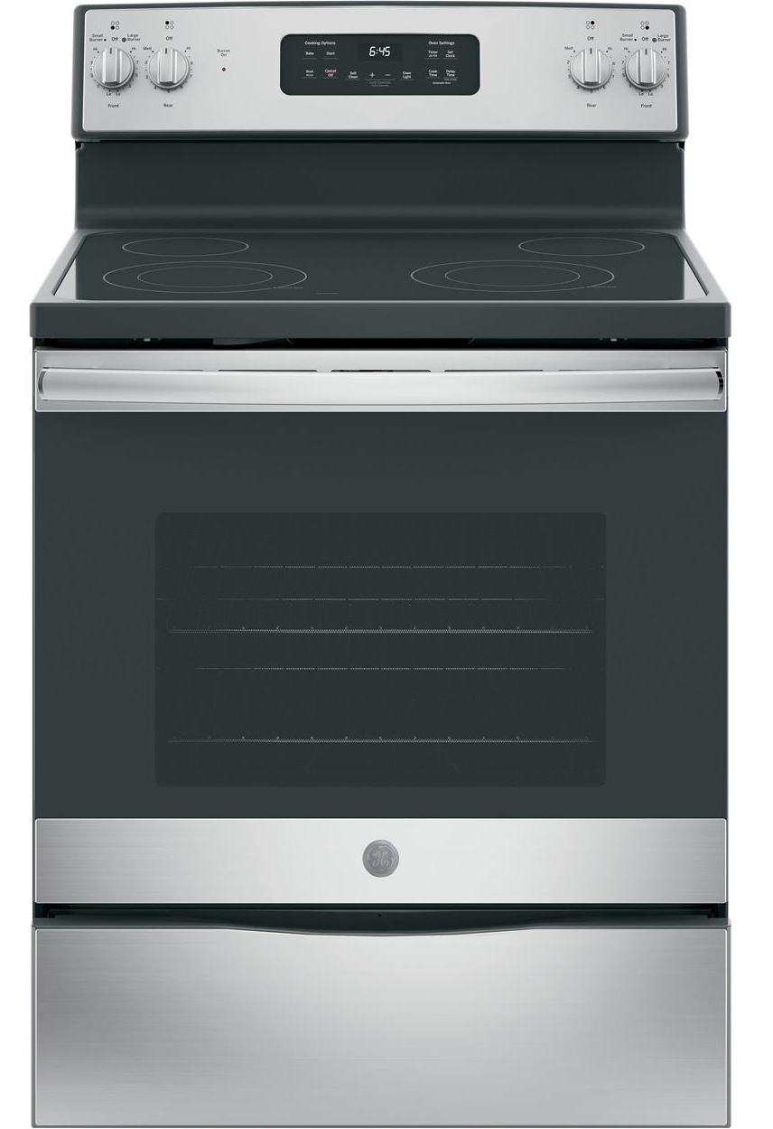 JB645RKSS GE 30" Freestanding Electric Range with Ceramic Glass Cooktop