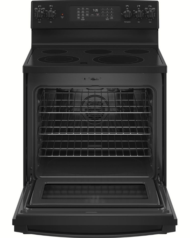 JB735DPBB GE 30" Freestanding Electric Convection Range with Air Fry Black