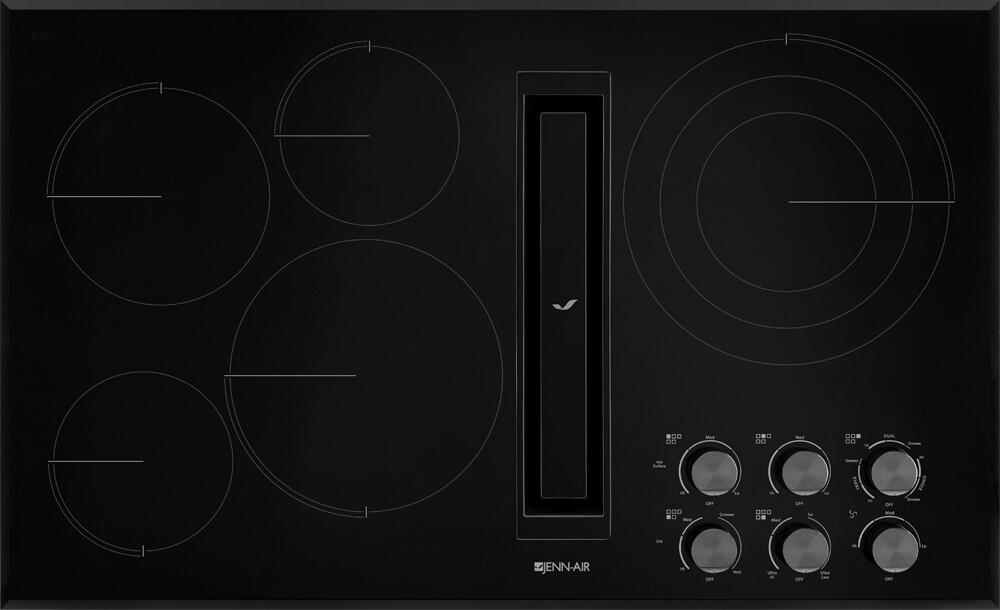 JED3536GB JennAir 36" Black Glass Electric Downdraft Cooktop Black