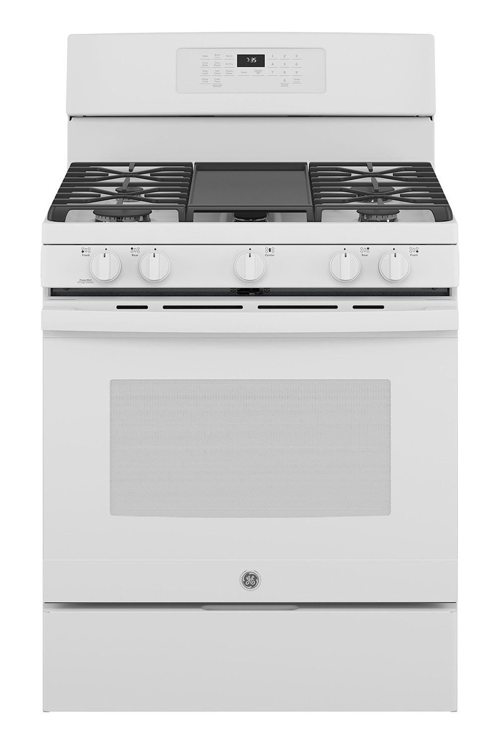 JGB735DPWW GE 30" Freestanding Gas Convection Range with Air Fry White