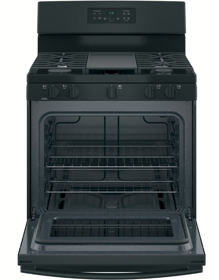 JGBS66DEKBB GE 30" FreeStanding Gas Range with Edge to Edge Cooktop