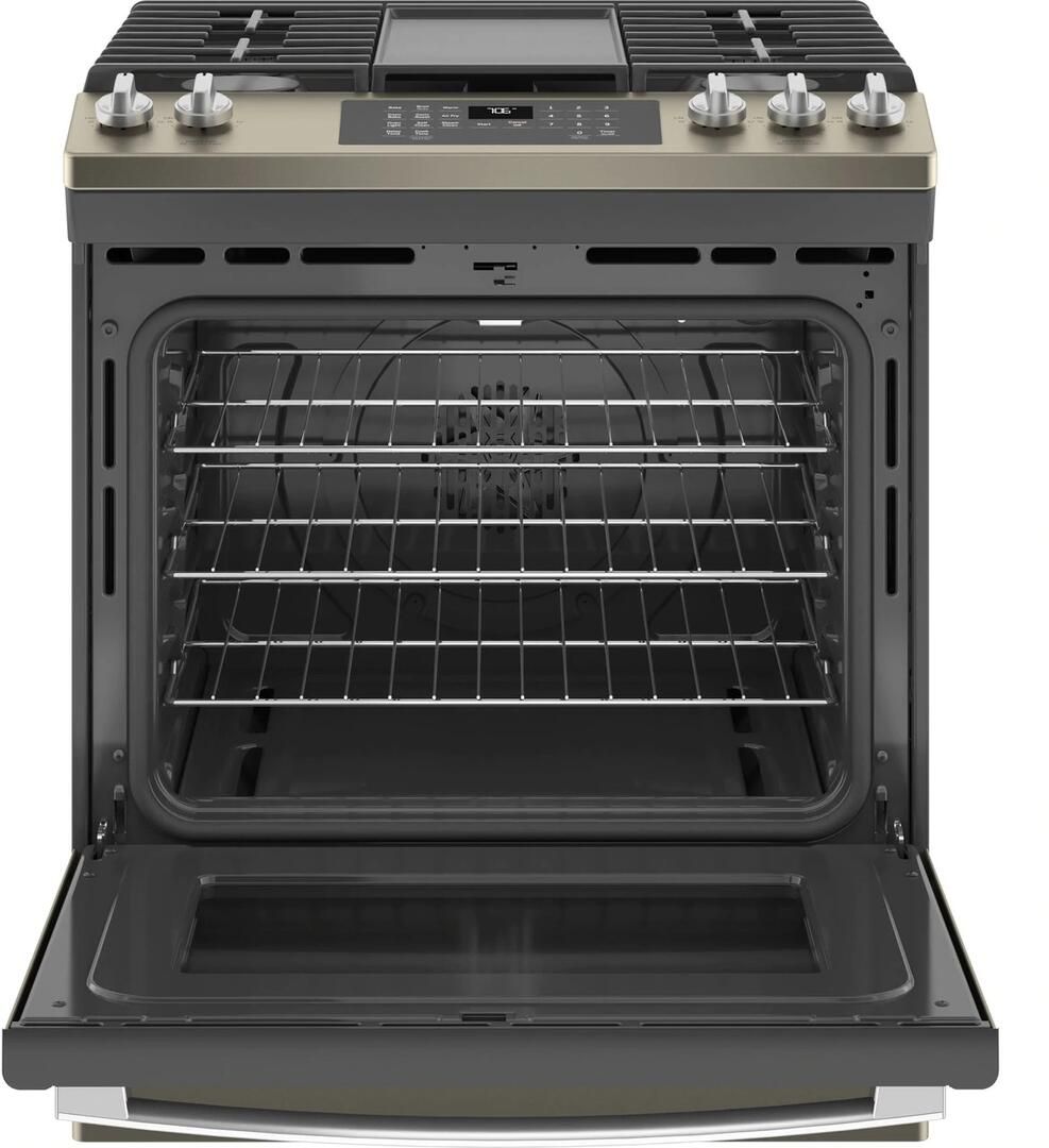 JGS760EPES GE 30" SlideIn Front Control Convection Gas Range with No