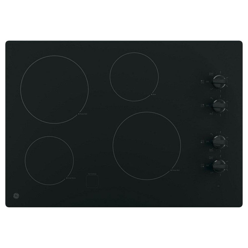 JP3030DJBB GE 30" BuiltIn Knob Control Electric Cooktop with 4 Cooking