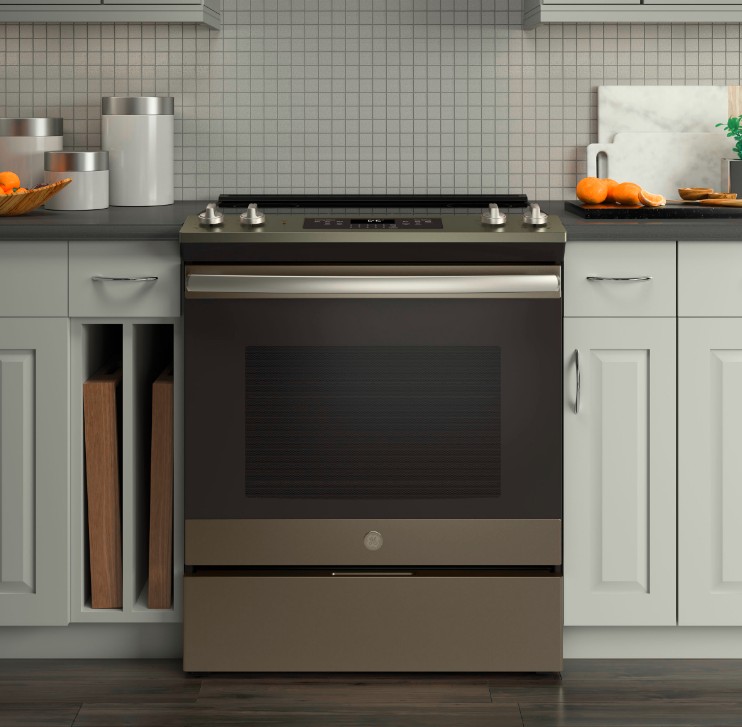 JS645ELES GE 30" SlideIn Front Control Electric Range with Power Boil