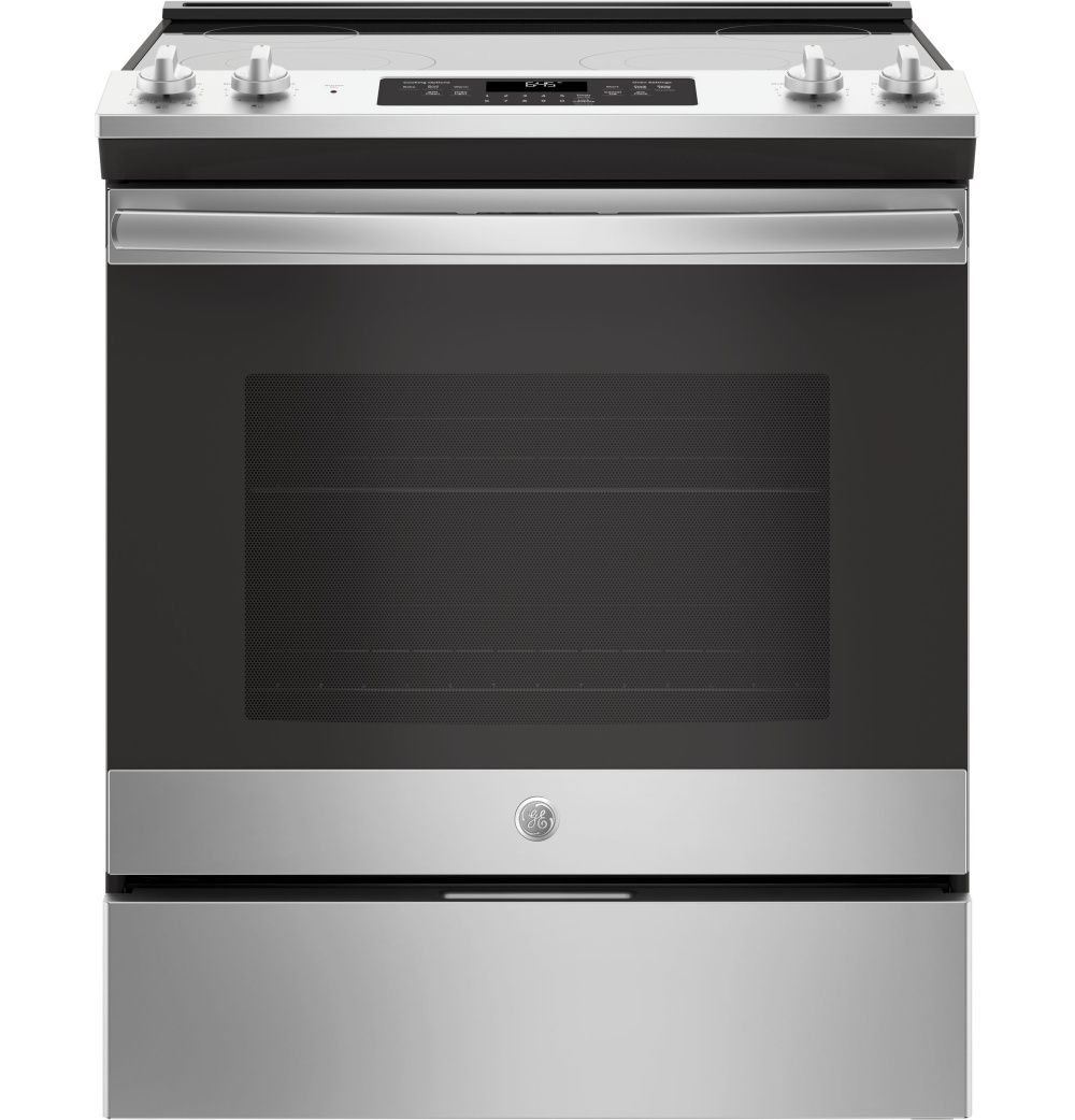 JS645SLSS GE 30" SlideIn Front Control Electric Range with Power Boil