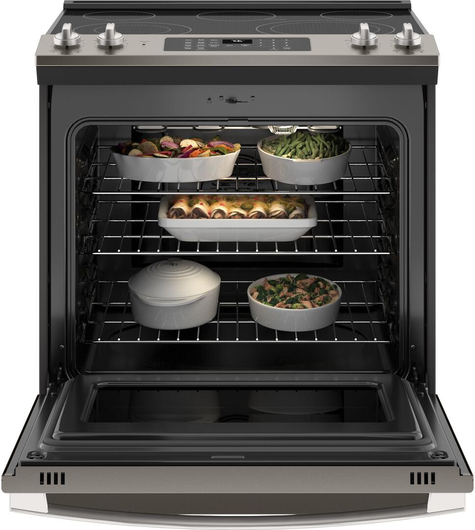 JS760EPES GE 30" Slide In Electric Convection Range with No Preheat