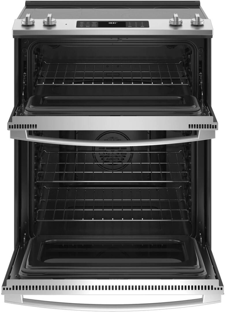 JSS86SPSS GE 30" Electric Slide In Convection Double Oven Range with 5