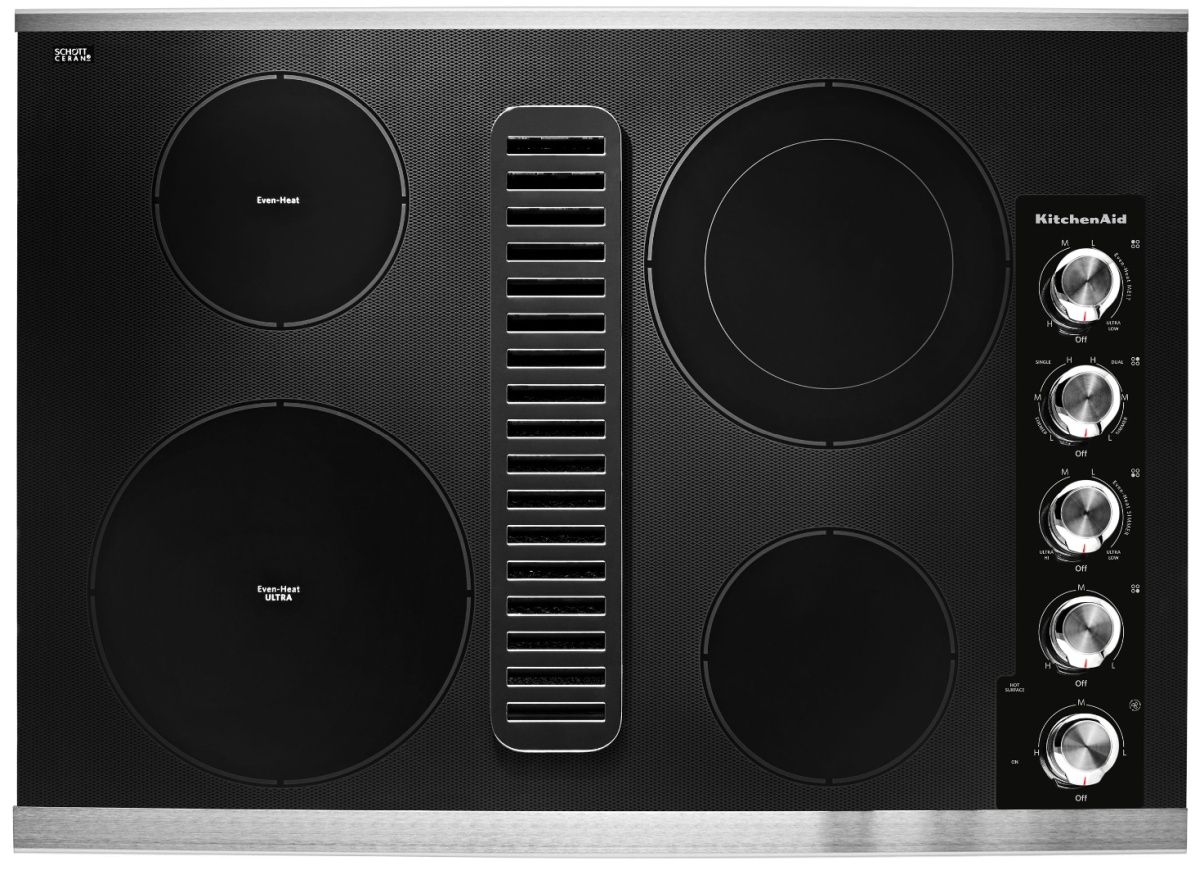 KCED600GSS KitchenAid 30" Electric Downdraft Cooktop with 300 CFM and 3