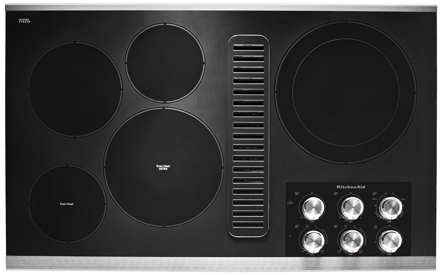 KCED606GSS KitchenAid 36" Electric Downdraft Cooktop with 300 CFM and 3