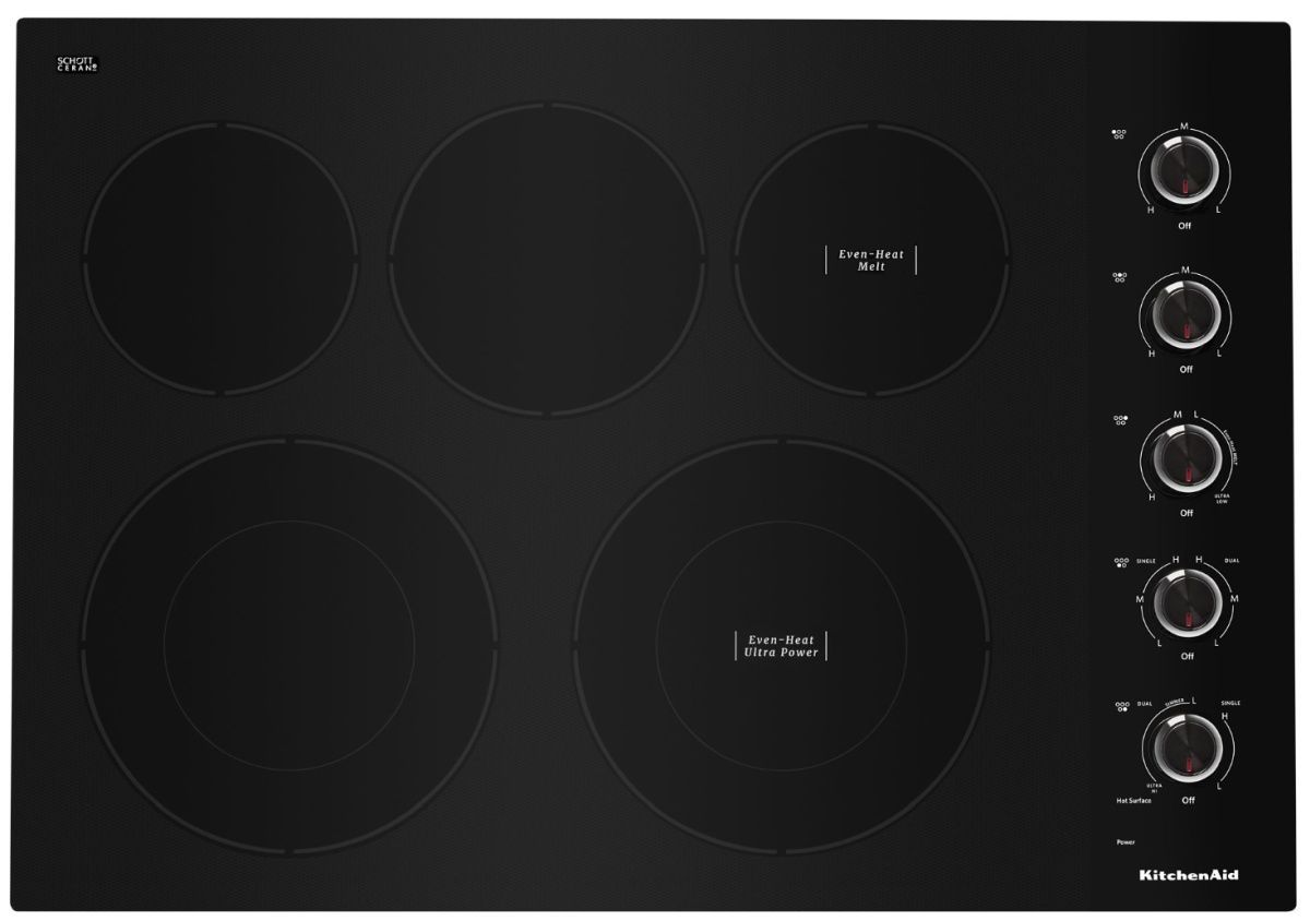 KCES550HBL KitchenAid 30" Electric 5 Element Cooktop with Hot Surface