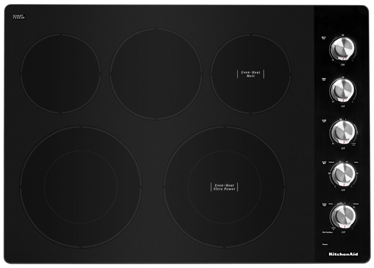 KCES550HSS KitchenAid 30" Electric 5 Element Cooktop Black with