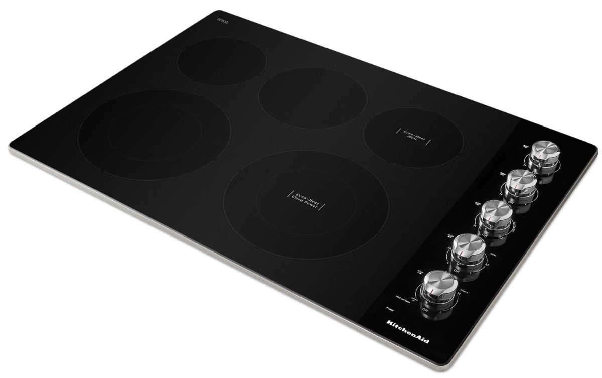 KCES550HSS KitchenAid 30" Electric 5 Element Cooktop Black with