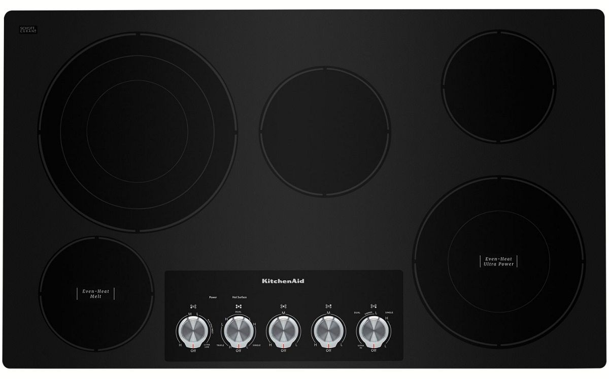 KCES556HBL KitchenAid 36" Electric 5 Element Cooktop with Hot Surface