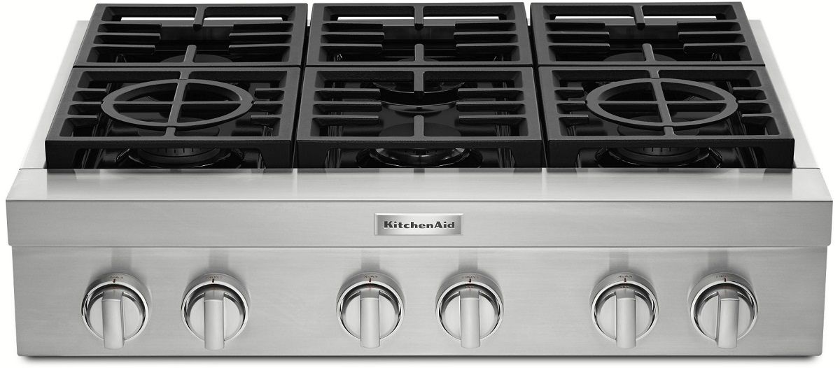 KCGC506JSS KitchenAid 36" 6 Burner Commercial Style Gas Rangetop with