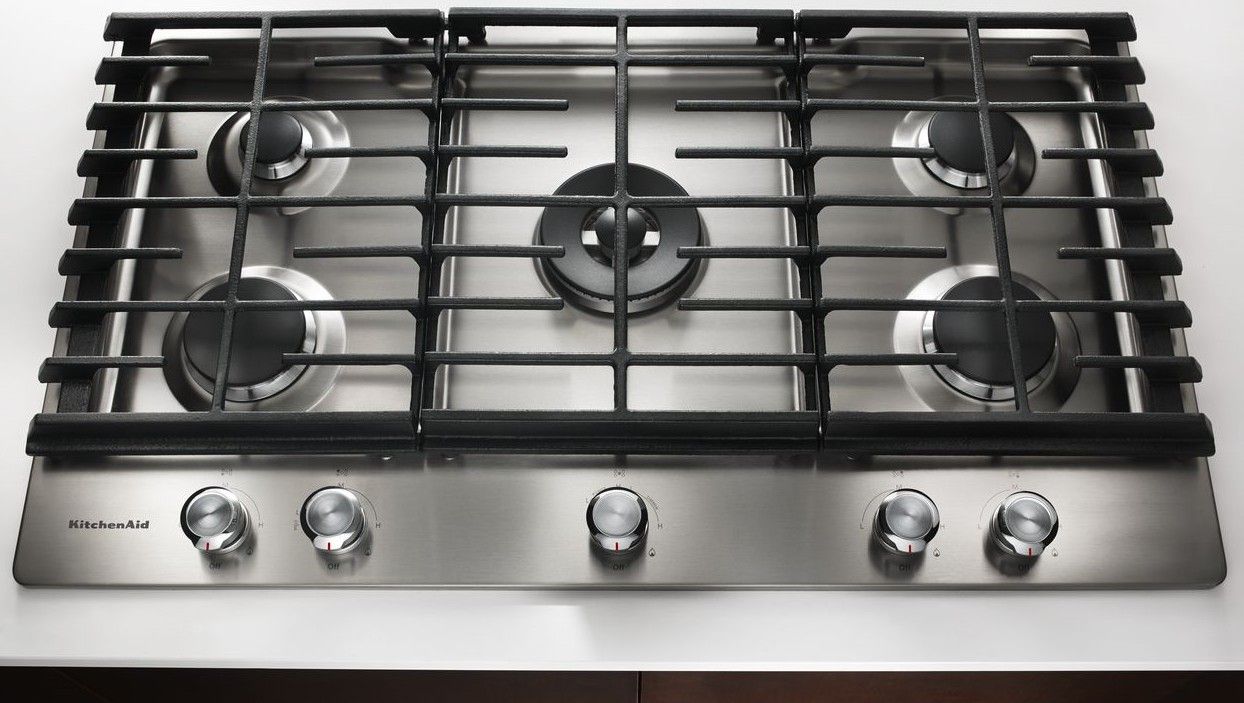 KCGS950ESS KitchenAid 30'' 5Burner Gas Cooktop with Griddle & Dual