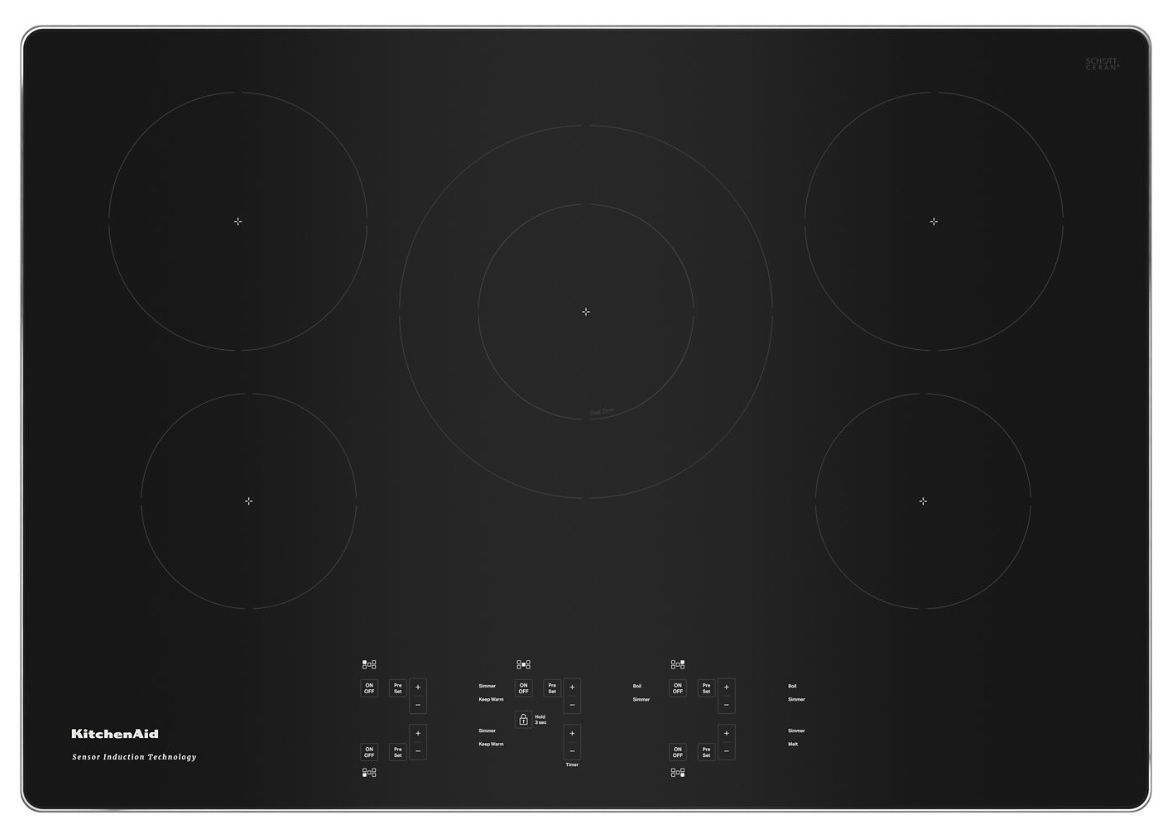 KCIG550JSS KitchenAid 30" Induction Cooktop with 5 Elements Black