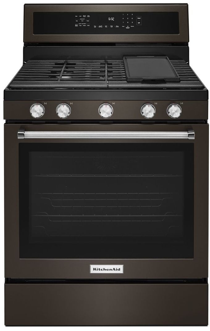 KFGG500EBS KitchenAid 5.8 Cu. Ft. 30" Gas 5 Burner Convection Range