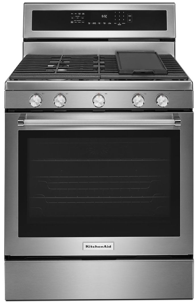 KFGG500ESS KitchenAid 5.8 Cu. Ft. 30" Gas 5 Burner Convection Range