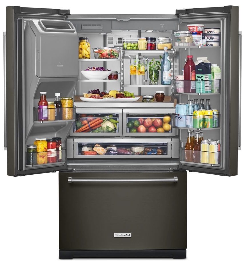 KRFF577KBS KitchenAid 36" 26.8 cu ft French Door Refrigerator with Exterior Ice and Water