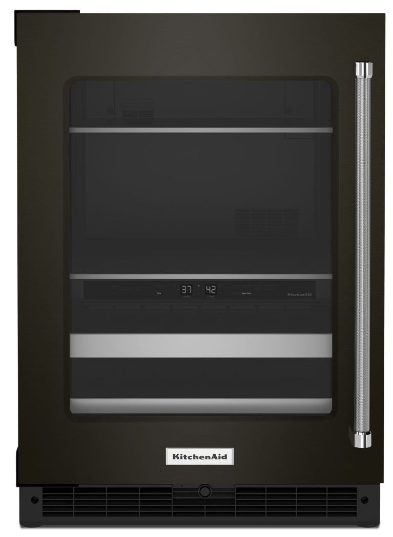 KUBL314KBS KitchenAid 24" Undercounter Beverage Center with Glass Door and MetalFront Racks