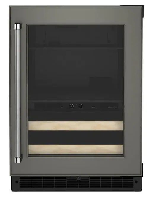 KUBR214KPA KitchenAid 24" Undercounter Beverage Center with WoodFront Racks Right Hinge