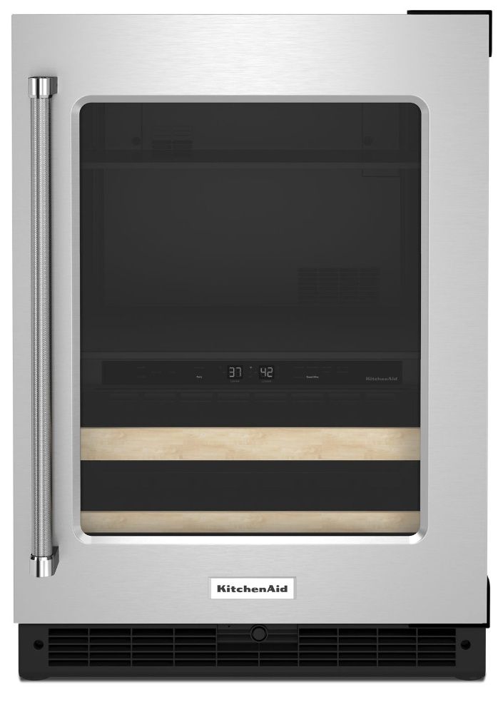 KUBR214KSB KitchenAid 24" Undercounter Beverage Center with Glass Door