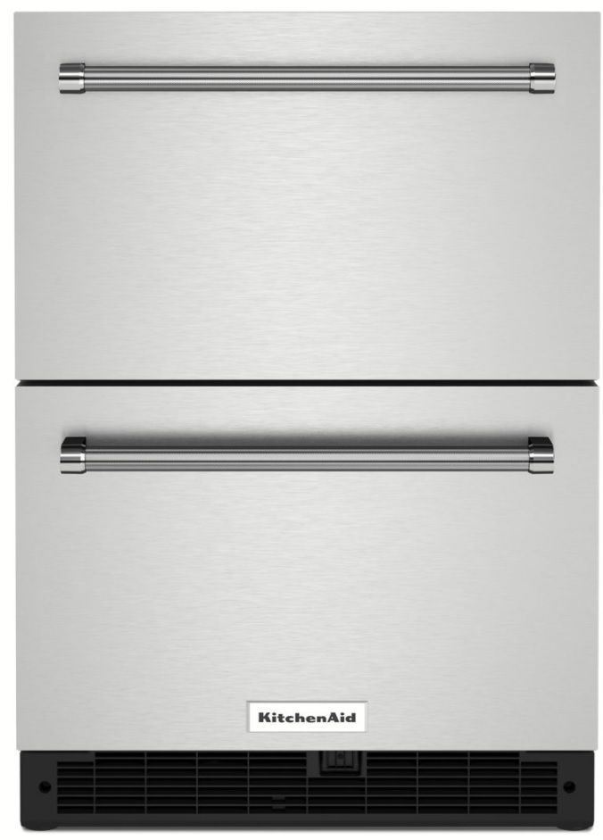 KUDR204KSB KitchenAid 24" Undercounter Double Drawer Refrigerator