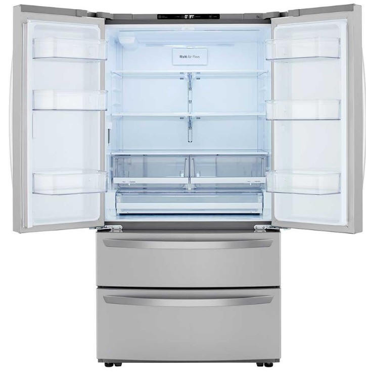 LMWS27626S LG 36" French Door Refrigerator with Double Freezer and