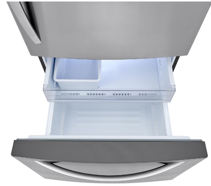 LRDCS2603S LG 33" Bottom Freezer Refrigerator with LED Lighting and