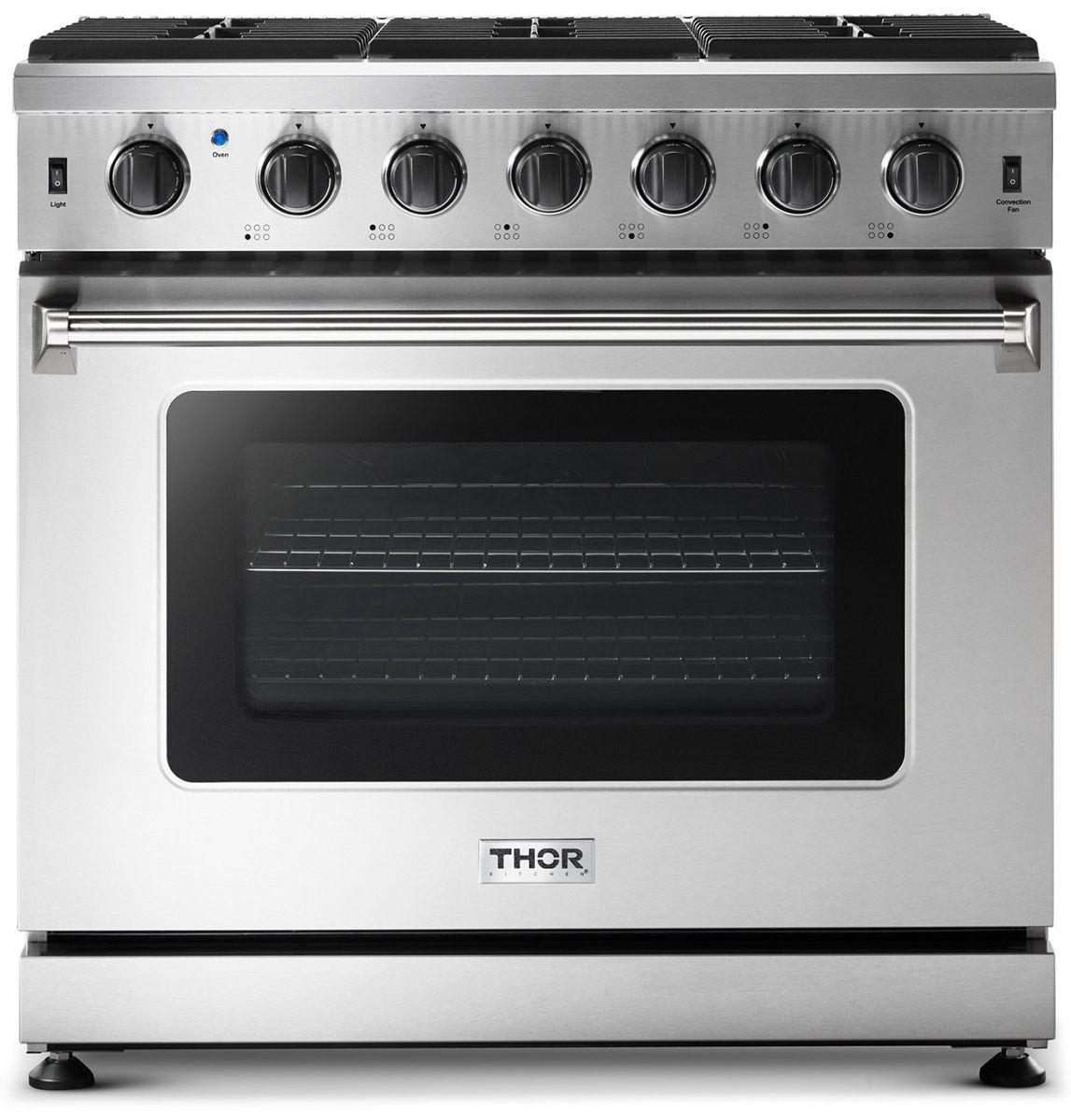LRG3601U Thor Kitchen 36" Gas Range with 6 Sealed Burners Stainless Steel
